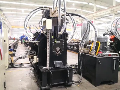 TAPM0605 High Speed CNC Punching, Marking & Shearing Line For Angles (Linear guide feeding conveyor)