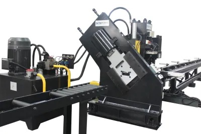 TPL9004 CNC Hydraulic Punching, Marking & Shearing Line For Flat Bar And Channel